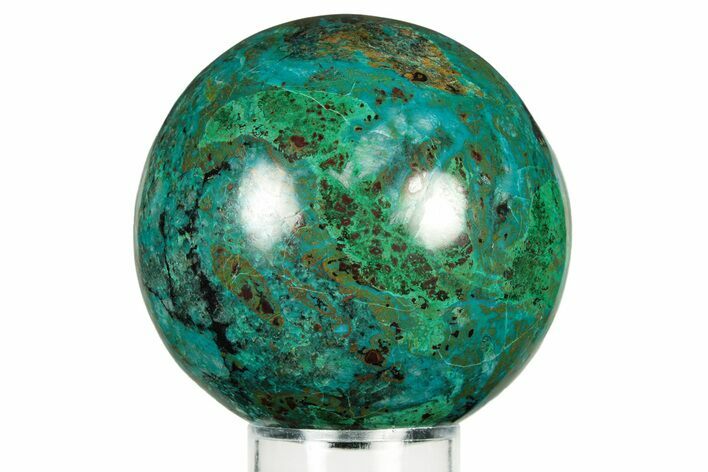 Polished Malachite & Chrysocolla Sphere - Peru #252652